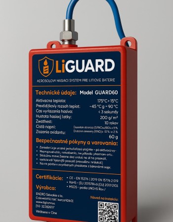 Guard 20 – Aerosólové hasiace zariadenie pre lítiové batérie